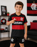 Conjunto Infantil Flamengo – Camisa + Shorts | Tamanhos 2 ao 12 Anos