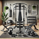 Kit Treino em Casa Completo C/ 6 Itens :- Par Caneleira de 3kg + Par Halter 1kg + Colchonete + Roda + Extensor +Corda