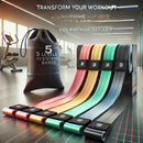 Super Kit 5 Faixas Elásticas Premium, Mini Band Para Exercício Funcional, Pilates, Fisioterapia, Yoga, Fortalecimento Muscular