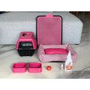 Kit confort Cachorro Completo - Transporte - Cama Pipi dog - Vasilha de Ração Femea e Macho P ao G