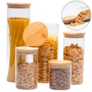 Kits de Potes de Vidro Herméticos com tampas de Bambu, para Alimentos Sempre Frescos e Organizados!