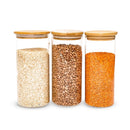 Kits de Potes de Vidro Herméticos com tampas de Bambu, para Alimentos Sempre Frescos e Organizados!