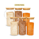 Kits de Potes de Vidro Herméticos com tampas de Bambu, para Alimentos Sempre Frescos e Organizados!