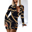 Vestido Estampado de Manga Longa - FLAVIA