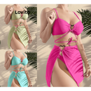 Kit Biquíni Sexy com Amarração Frontal e Detalhes em Renda