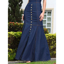 Vestido Jeans Elástico Maxi Sexy e Fino - FATIMA