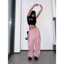 Calça Larga Rosa de Tamanho Grande para Mulheres - HIP HOP