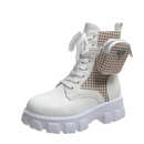 Bota Feminina Plataformas Oxford com Designes Incríveis e Bolsas Laterais