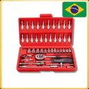 Kit Completo de Ferramentas com Chave de Soquete - 46 Peças, Alta Qualidade e Durabilidade