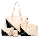 Conjunto de 4 Pcs Bolsa de Ombro + Bolsa Sacola + Carteira + Porta Cartão