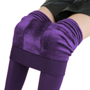 Calça Leggings de inverno para mulheres, veludo de cor sólida, cintura alta