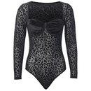 Bodysuit Manga Longa Leopardo Elegante - HELENNA