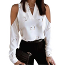 Blusa Manga Longa Coração com Decote em V - SAMANTHA