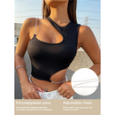 Croppeds Assimétrico Pescoço Sem Mangas Tanque Top Streetwear