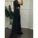 Vestido de festa Elegante com Decote V e Fenda Alta - AKJ STORE