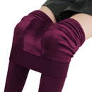 Calça Leggings de inverno para mulheres, veludo de cor sólida, cintura alta