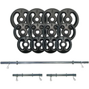 40 Kg + Barras Com Presilhas Conjunto de halteres para levantamento de peso