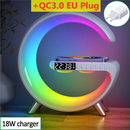 Carregador sem fio multifuncional suporte despertador alto-falante app estação de carregamento rápido luz rgb para iphone x 11 12 13 14 samsung