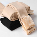Calça Leggings de inverno para mulheres, veludo de cor sólida, cintura alta