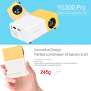 Mini projetor yg300 pro led 1080p hd completo portátil