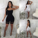 Macacão Curto Cor Sólida Confortável - FLAVIA