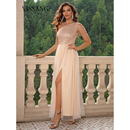 Vestido de Festa Longo de Ombro Split - YISSANG