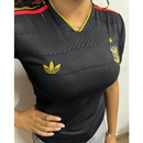 CAMISETA PREMIUM FEMININA DO FLAMENGO CASUAL PRETA