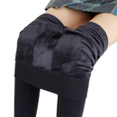 Calça Leggings de inverno para mulheres, veludo de cor sólida, cintura alta