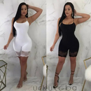 Macacão Curto Cor Sólida Confortável - FLAVIA