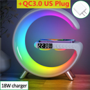 Carregador sem fio multifuncional suporte despertador alto-falante app estação de carregamento rápido luz rgb para iphone x 11 12 13 14 samsung