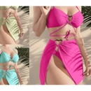 Kit Biquíni Sexy com Amarração Frontal e Detalhes em Renda