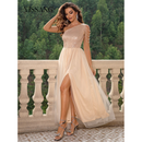 Vestido de Festa Longo de Ombro Split - YISSANG