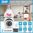 Lâmpada câmera de visão noturna 4x zoom digital 5g wifi e27 vigilância