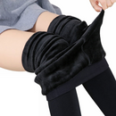 Calça Leggings de inverno para mulheres, veludo de cor sólida, cintura alta