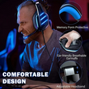 Fone de ouvido Gamer com fio LED para PS4, PS5, Xbox One, e PC com microfone com cancelamento de ruído RGB e som 7.1