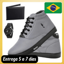 Botas Cano Alto Leves e Modernos com Relógio Carteira do Tamanho 37 ao 46