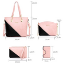 Conjunto de 4 Pcs Bolsa de Ombro + Bolsa Sacola + Carteira + Porta Cartão