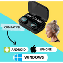 Kit Relógio inteligente Smart + Fone Sem Fio M10 Preto Esportivo
