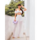 Conjunto de Saia Longa de Chiffon Cropeed - ANNA