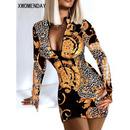 Vestido Estampado de Manga Longa - FLAVIA