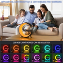 Carregador sem fio multifuncional suporte despertador alto-falante app estação de carregamento rápido luz rgb para iphone x 11 12 13 14 samsung