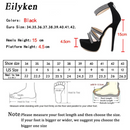 Salto Alto Moda Peep Toe Cristal de Plataforma Club