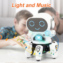 Robô Dançarino com 5 musicas, 7 LEDs e Garras Polvo elétrico .