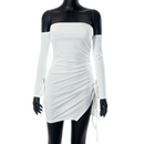 Vestido de Festa Branco com Decote Reto - FLORENT