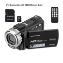 filmadora digital de andoer v12. 1080p. 30mp HD. 16x zoom portátil 3 Polegada. tela de LCD rotativo