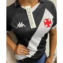 CAMISETA PREMIUM FEMININA DO VASCO II PRETA E BRANCA 2025.