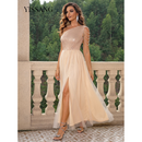 Vestido de Festa Longo de Ombro Split - YISSANG