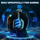Fone de ouvido Gamer com fio LED para PS4, PS5, Xbox One, e PC com microfone com cancelamento de ruído RGB e som 7.1