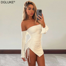 Vestido de Festa Branco com Decote Reto - FLORENT