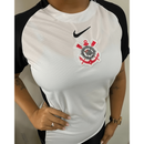 CAMISETA PREMIUM FEMININA DO CORINTHIAS BRANCA COM PRETO 2026